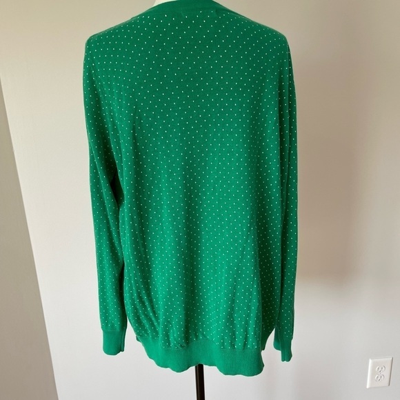 Woman Within size medium green cardigan with small polka dots NWT office work - Picture 6 of 13